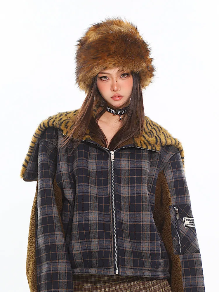 【24s Nov.】Plaid Leopard Cotton Jacket