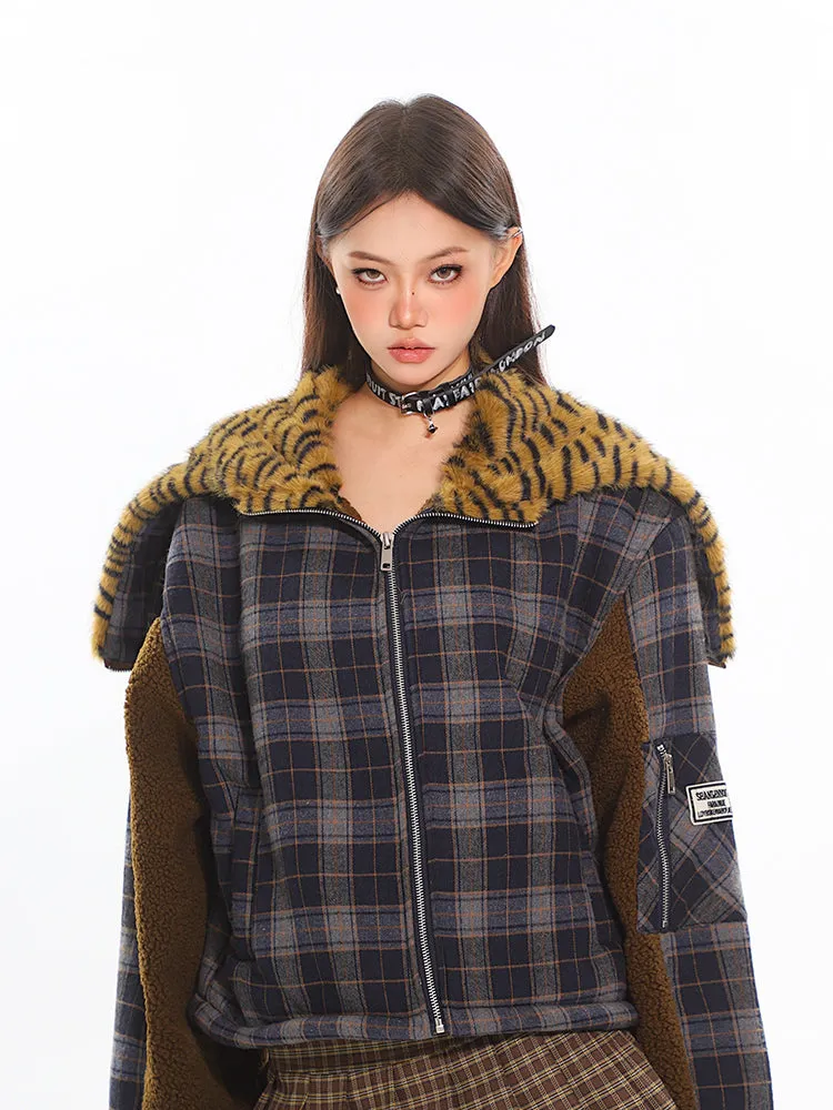 【24s Nov.】Plaid Leopard Cotton Jacket