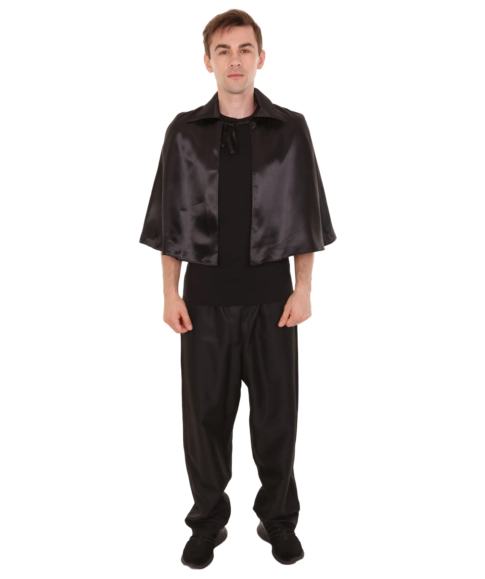 Adult Men's Black Vampire Cape Costume | Black Halloween Costume