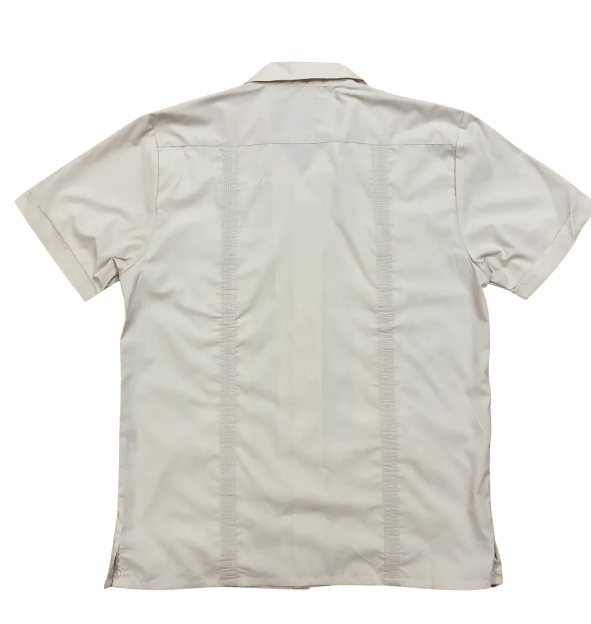 All Beige Collared Guayabera Shirt