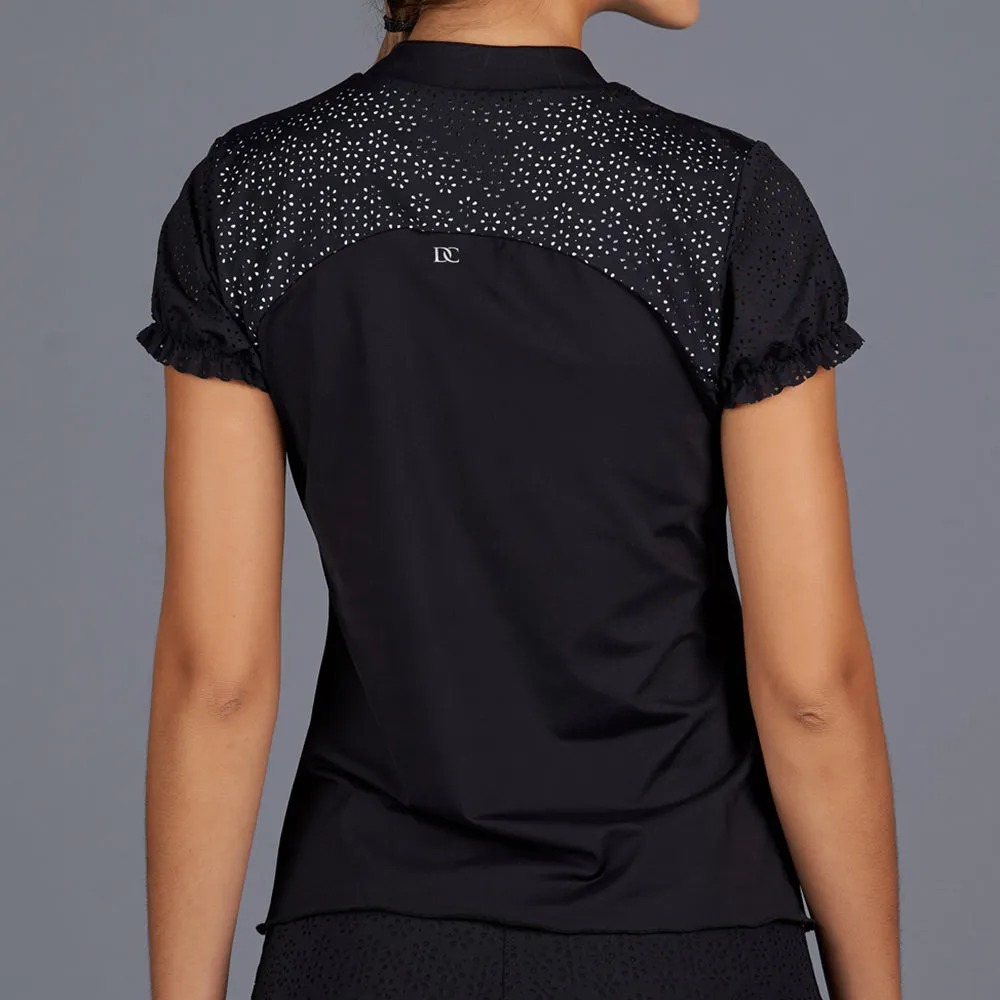 All Season Short-Sleeve Collar Top (black)