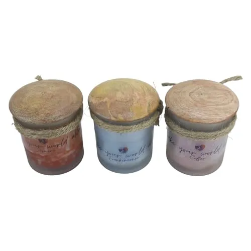 Alluring Artsy Alluring Relaxing Medium Candle for Home Decor | Long Lasting | for Gifting (Transparent, Set of 3)