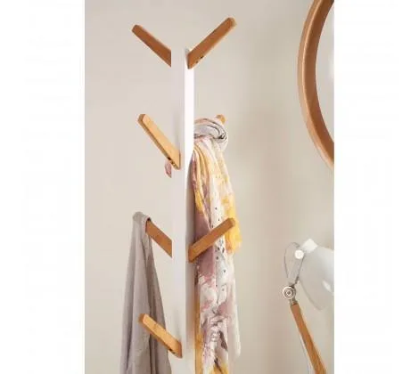 Bamboo Coat Stand - White