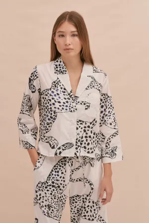 Boxy Shirt Jag Print Cream