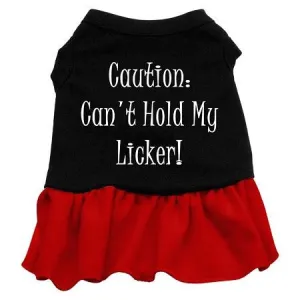 Can't Hold My Licker Screen Print Dress Black with Red Sm (10)