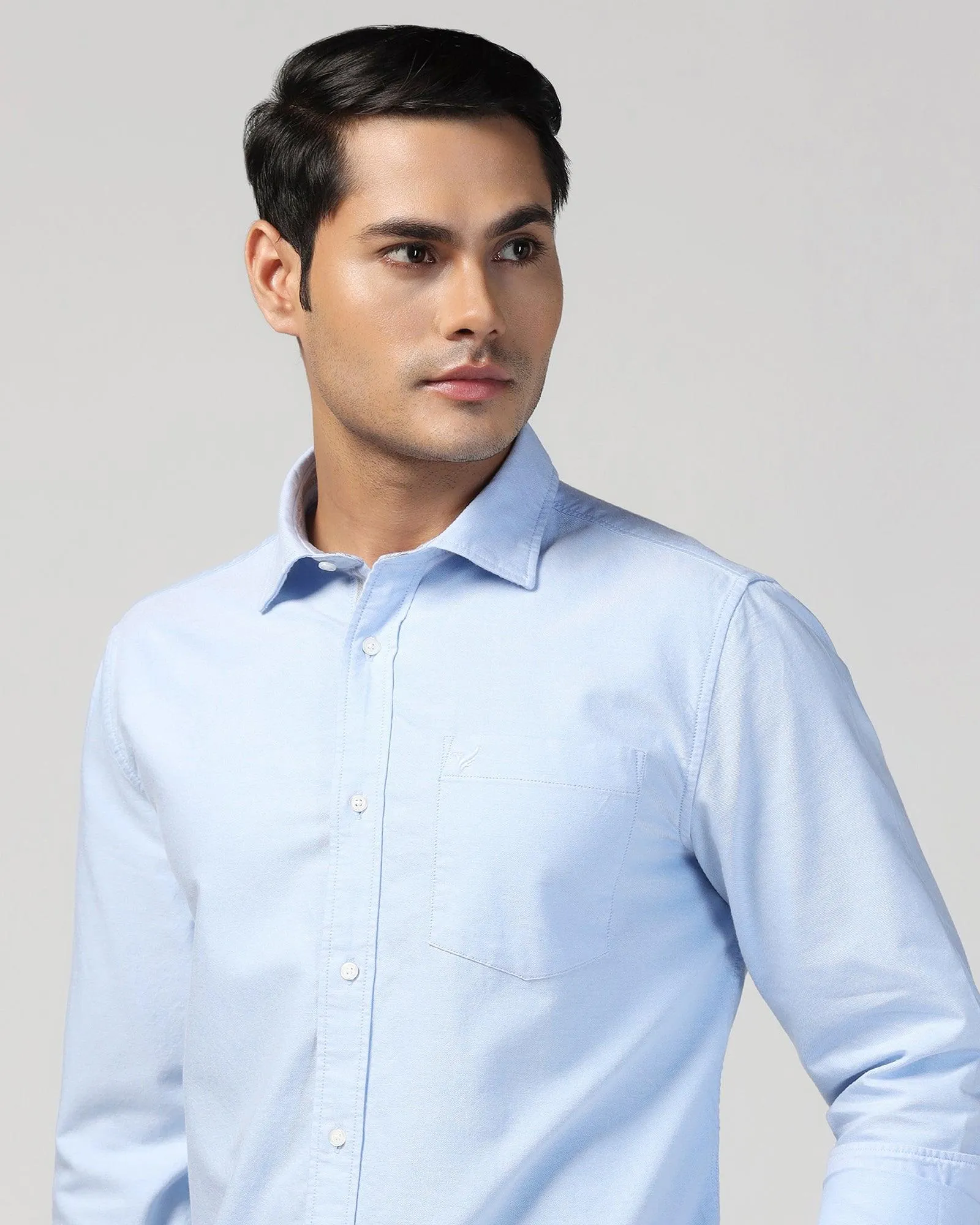 Casual Blue Solid Shirt - Solly