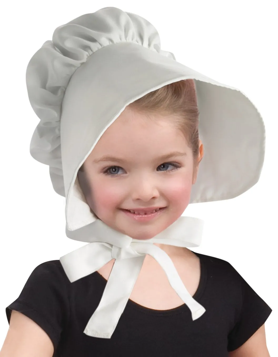 Colonial White Bonnet Hat Costume Accessory