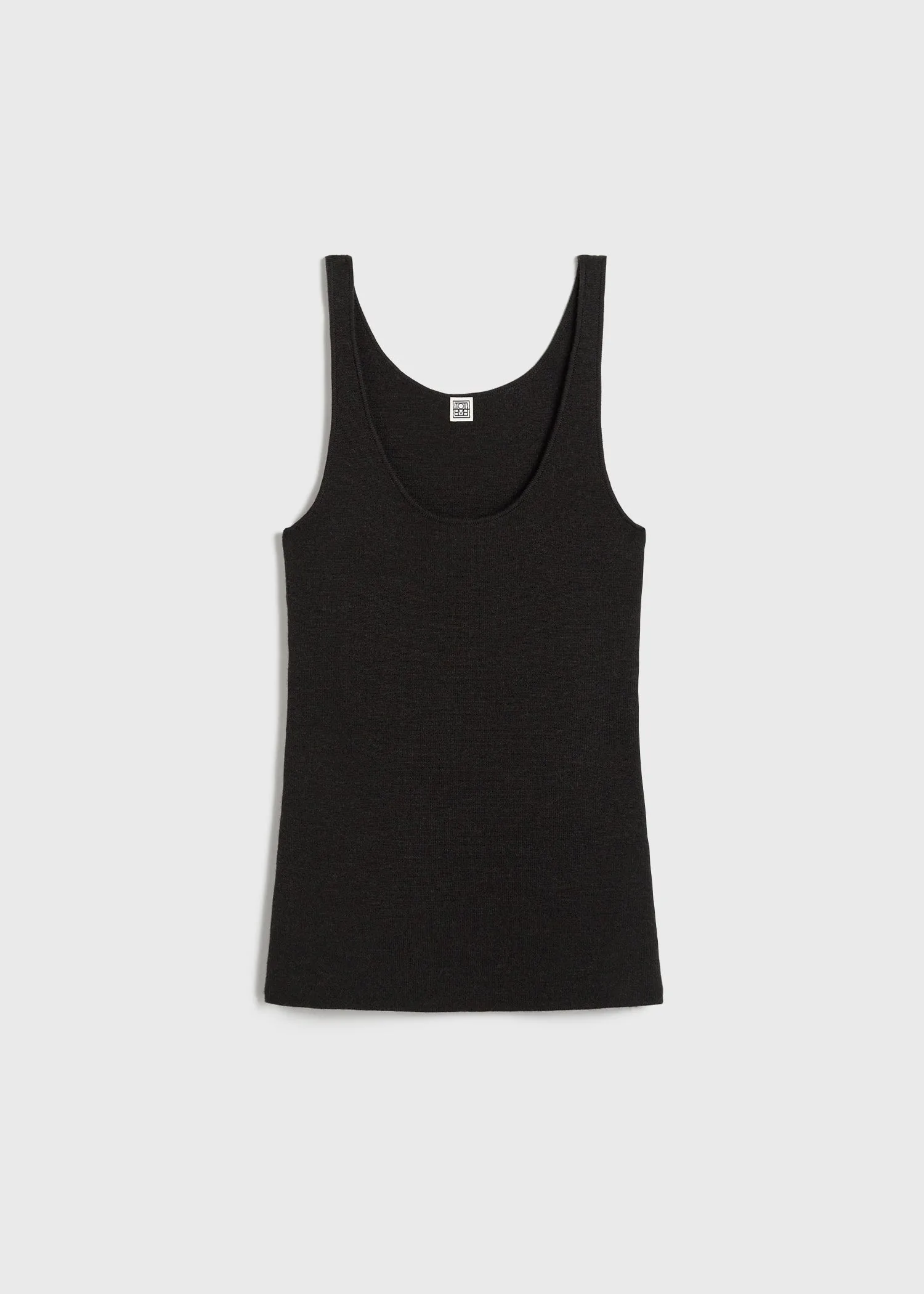 Compact knit tank bark melange