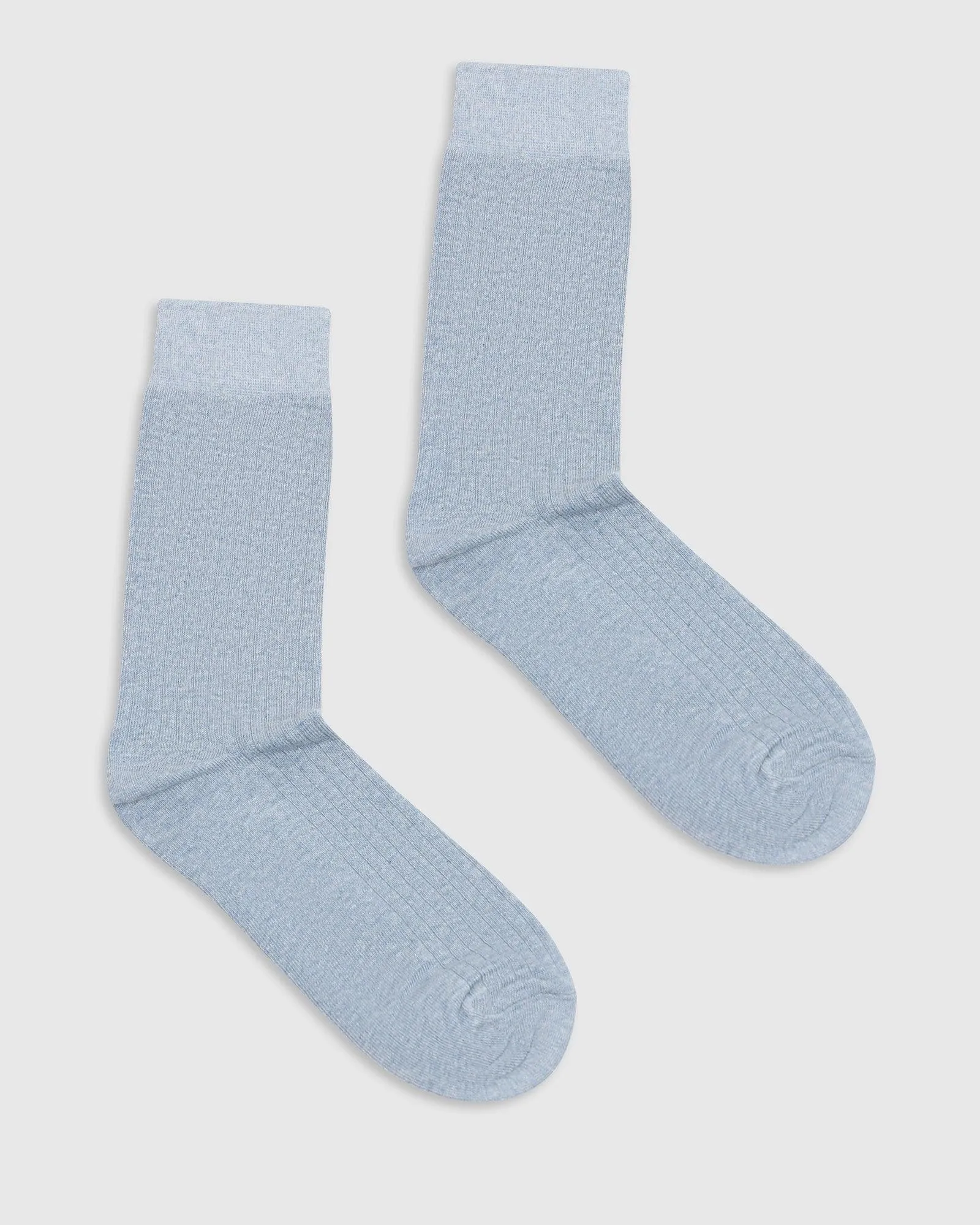 Cotton Shadow Blue Textured Socks - Turkey