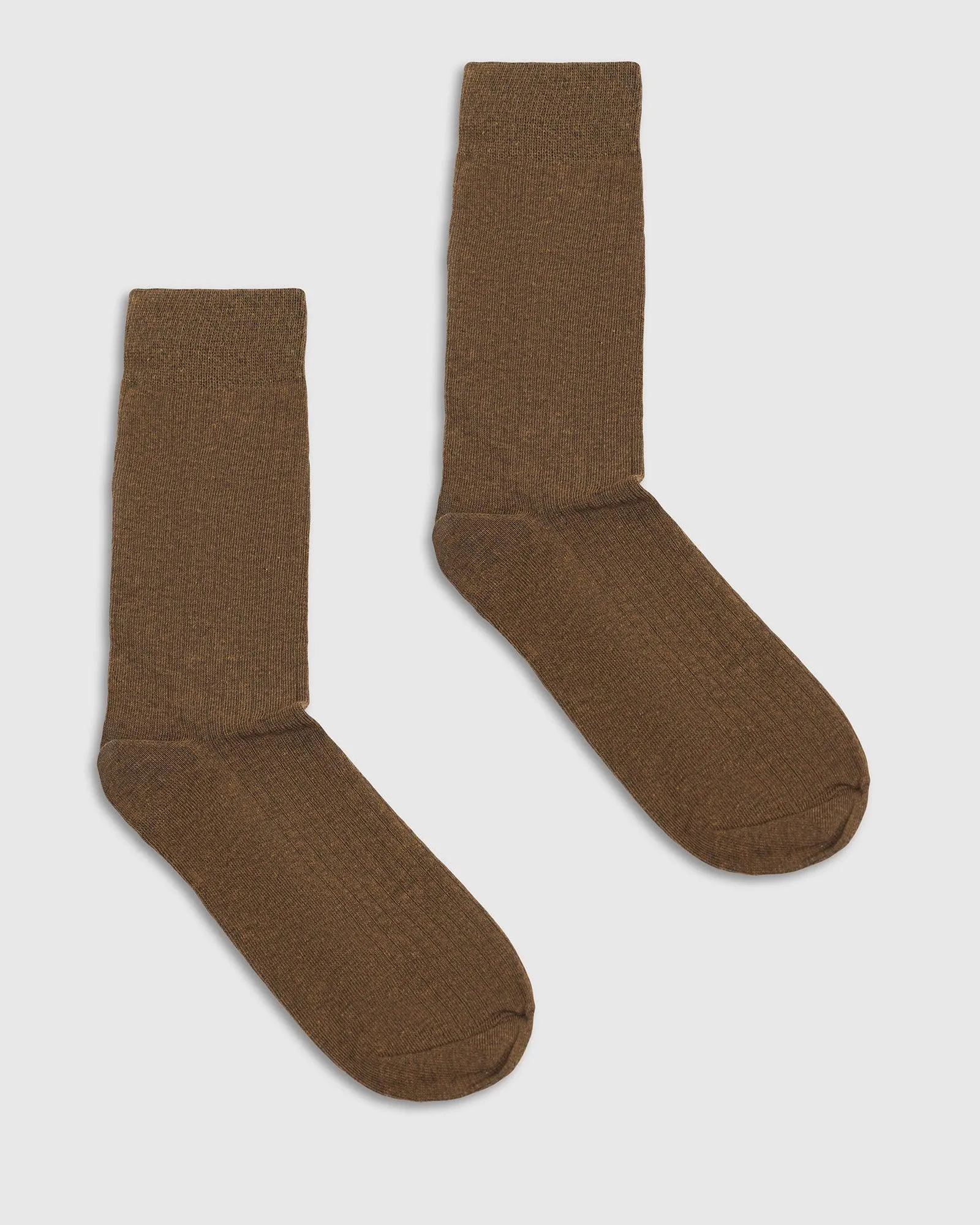 Cotton Tobacco Brown Textured Socks - Turkey