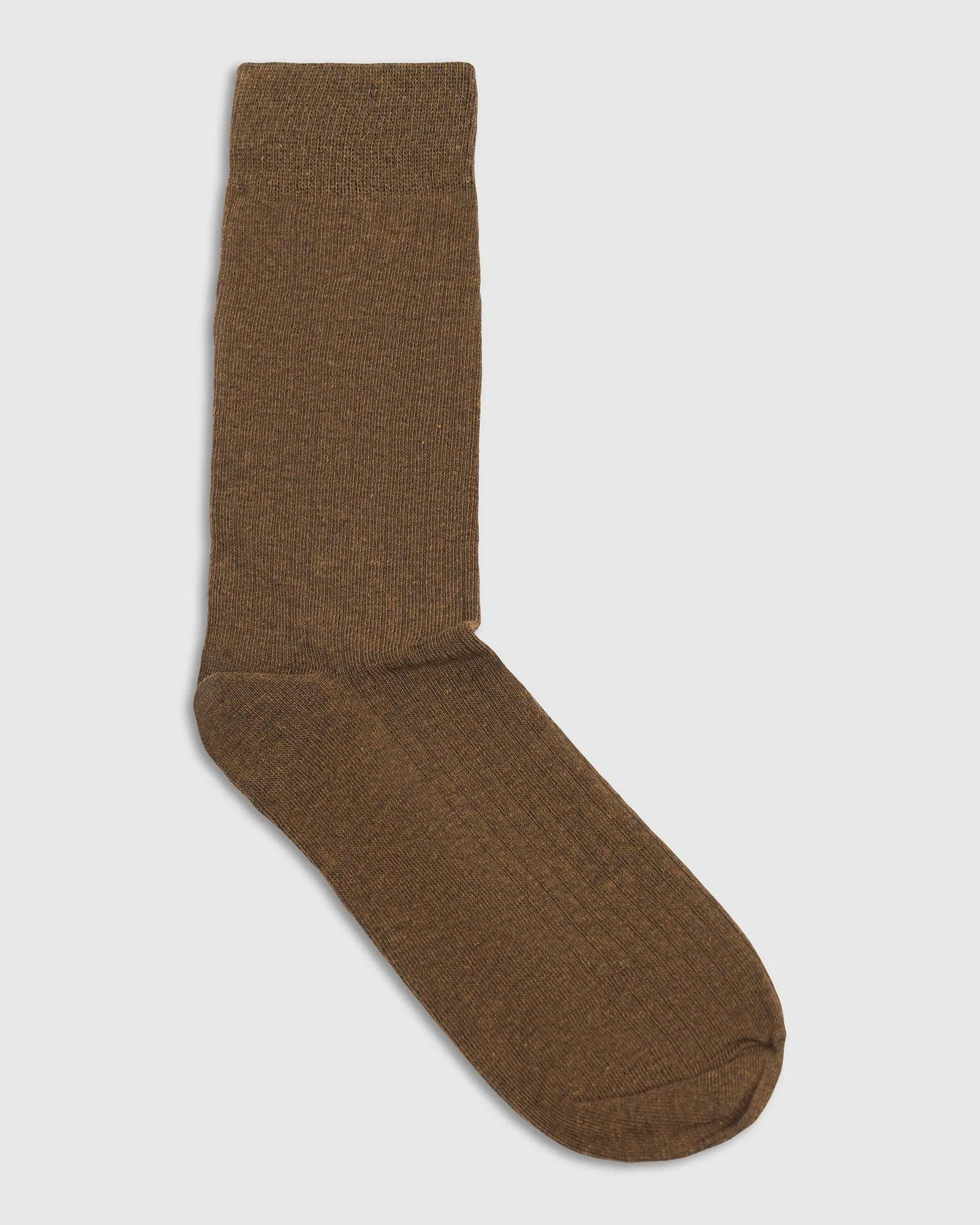 Cotton Tobacco Brown Textured Socks - Turkey