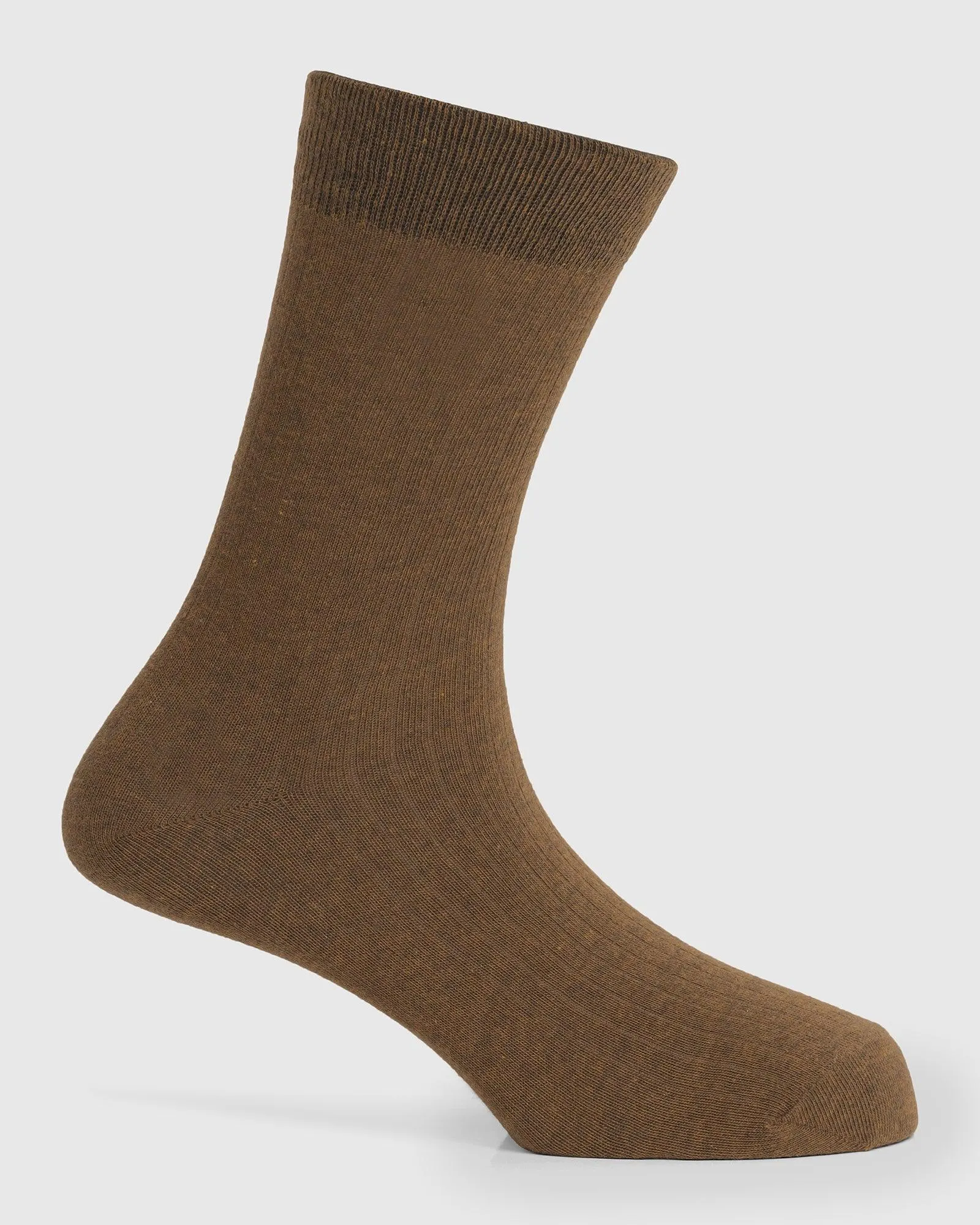 Cotton Tobacco Brown Textured Socks - Turkey