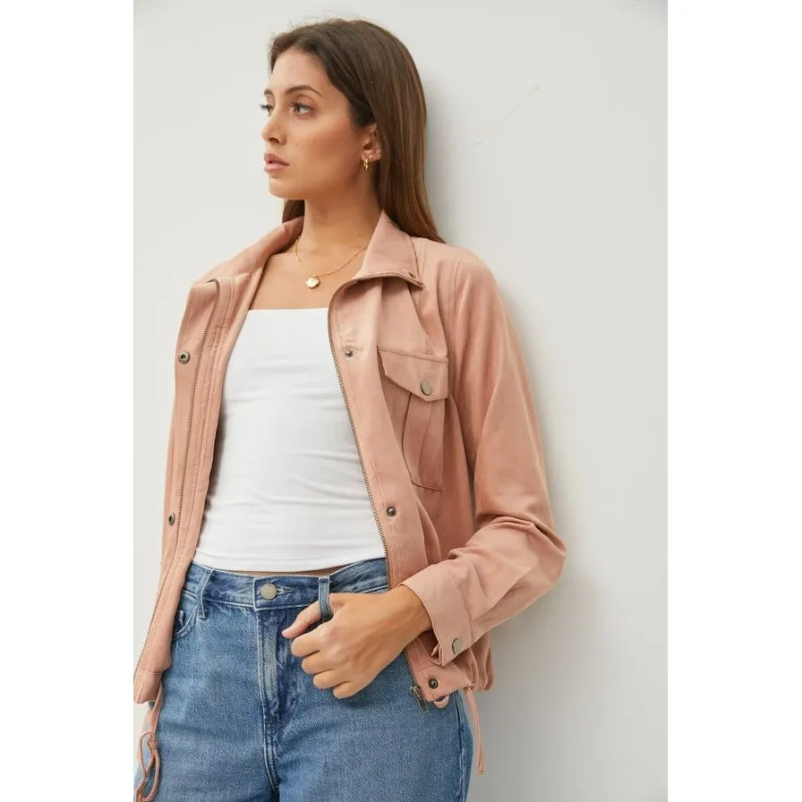 Cropped Utility Zipper Safari Jacket