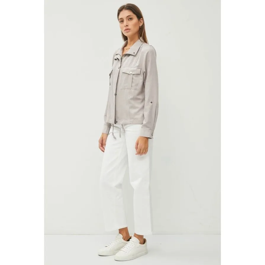 Cropped Utility Zipper Safari Jacket