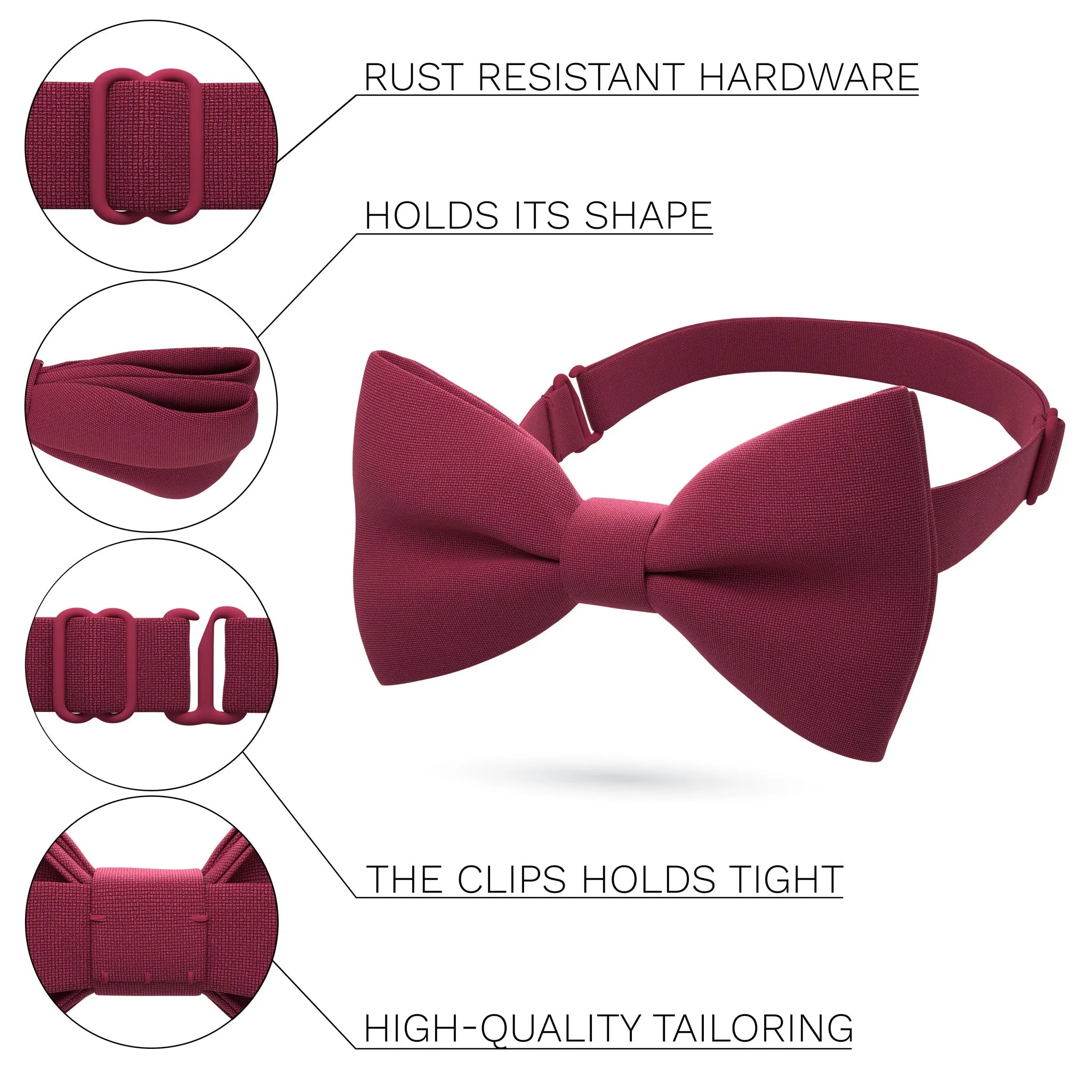 Deep Red Bow Tie