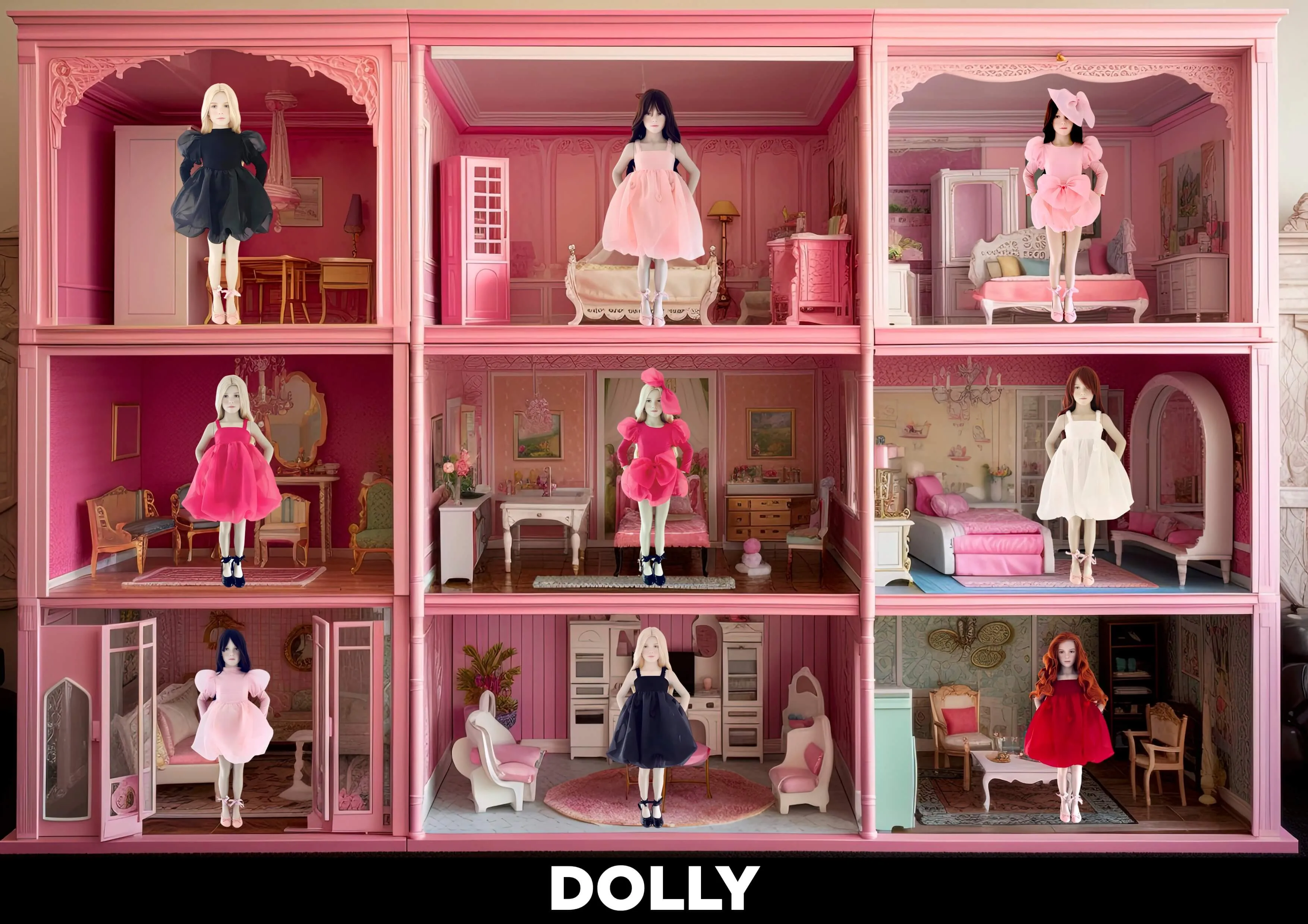 DOLLY WORLD BIG ORGANZA HAIR BOW dollypink