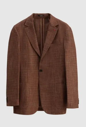 Ds Damat Slim Fit Camel Dobby Fabric Jacket