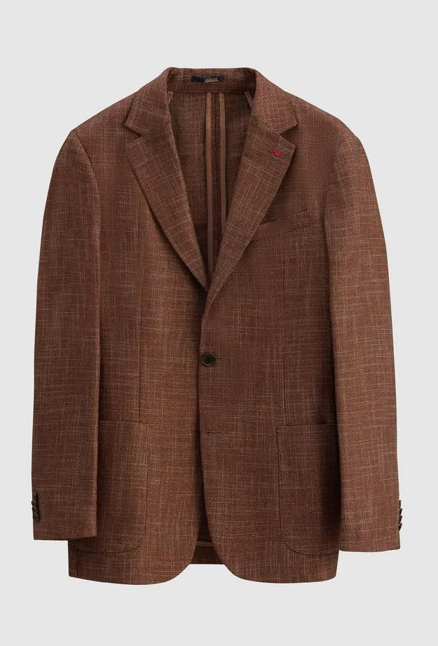 Ds Damat Slim Fit Camel Dobby Fabric Jacket