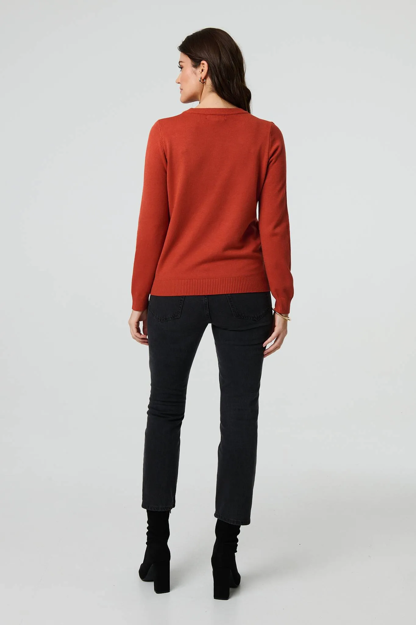 Embroidered Texture Long Sleeve Jumper