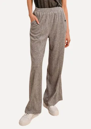 Emmy Elastic Waist Knit Trousers - Ash Grey