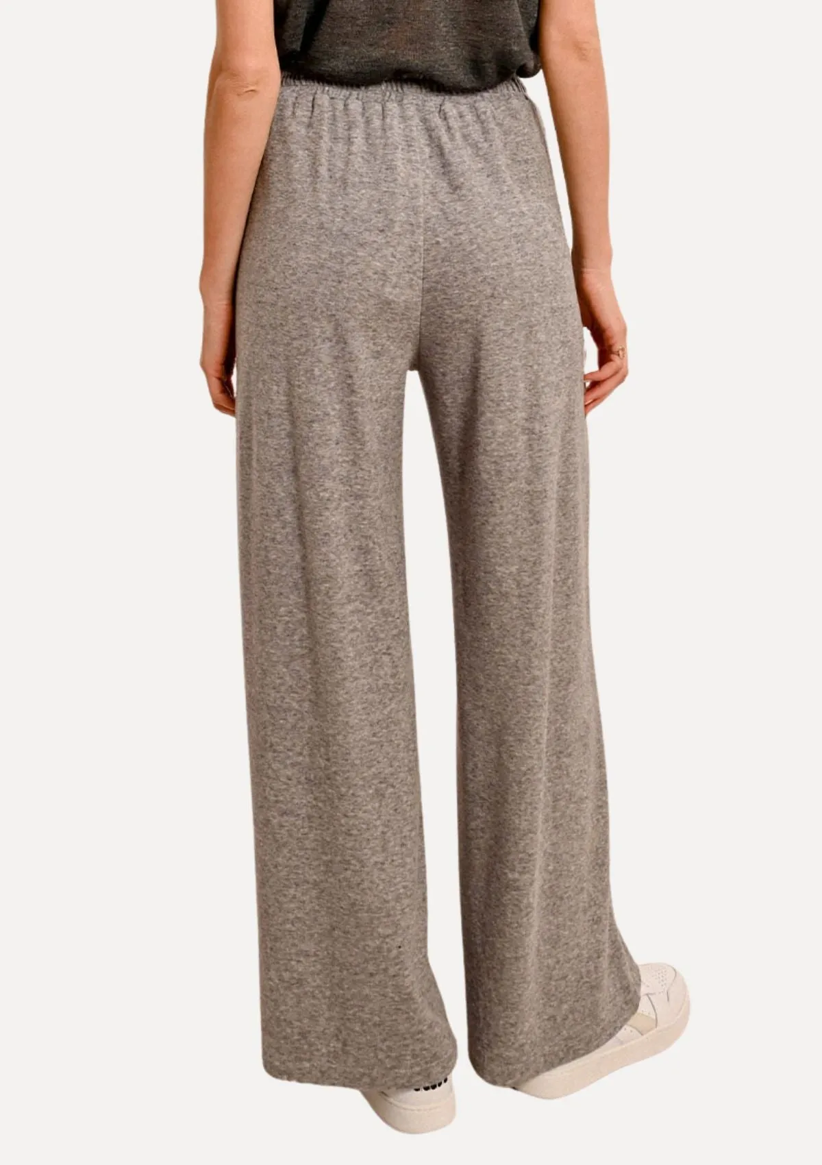 Emmy Elastic Waist Knit Trousers - Ash Grey