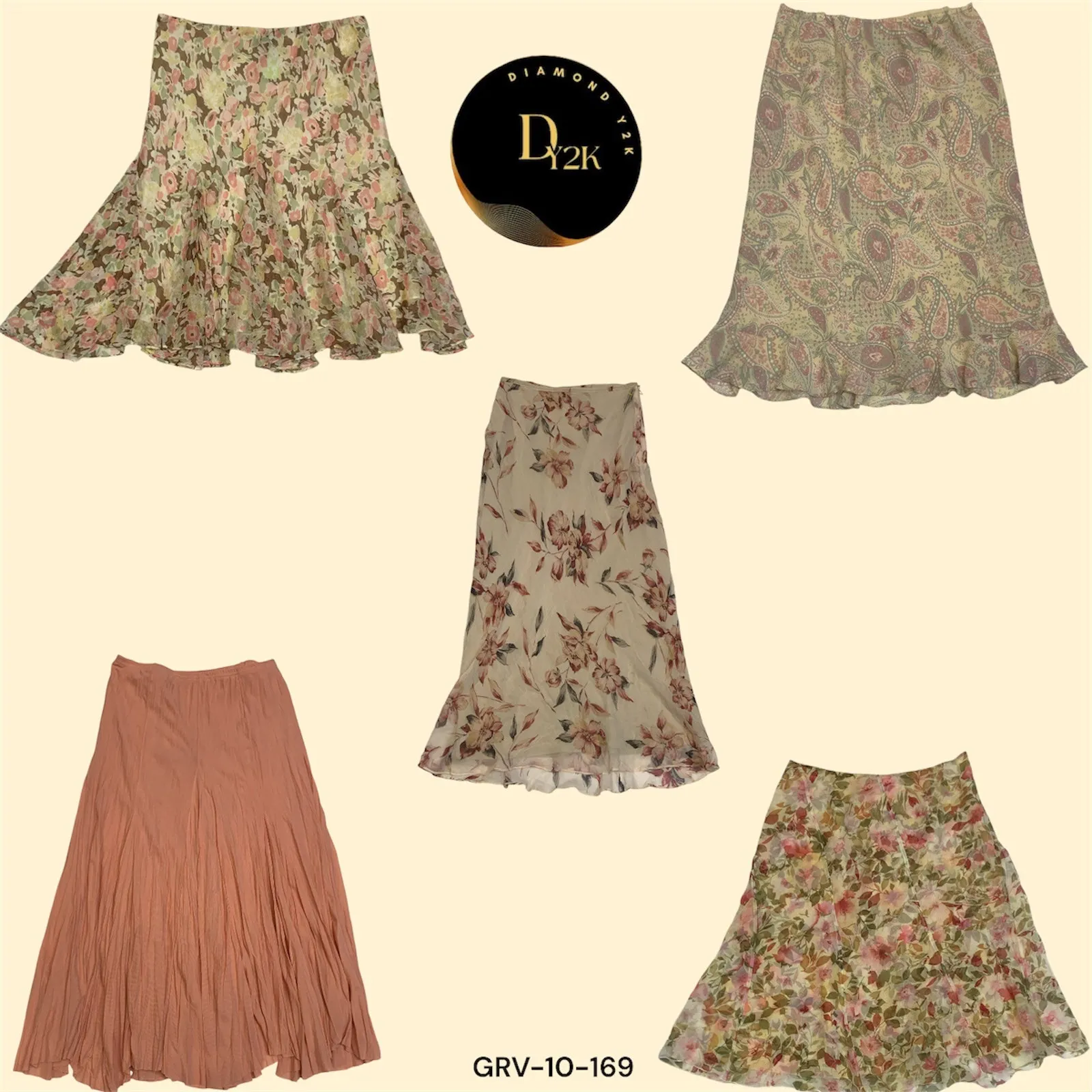 Floral Dreams: Y2K Poly Skirt (GRV-10-169)