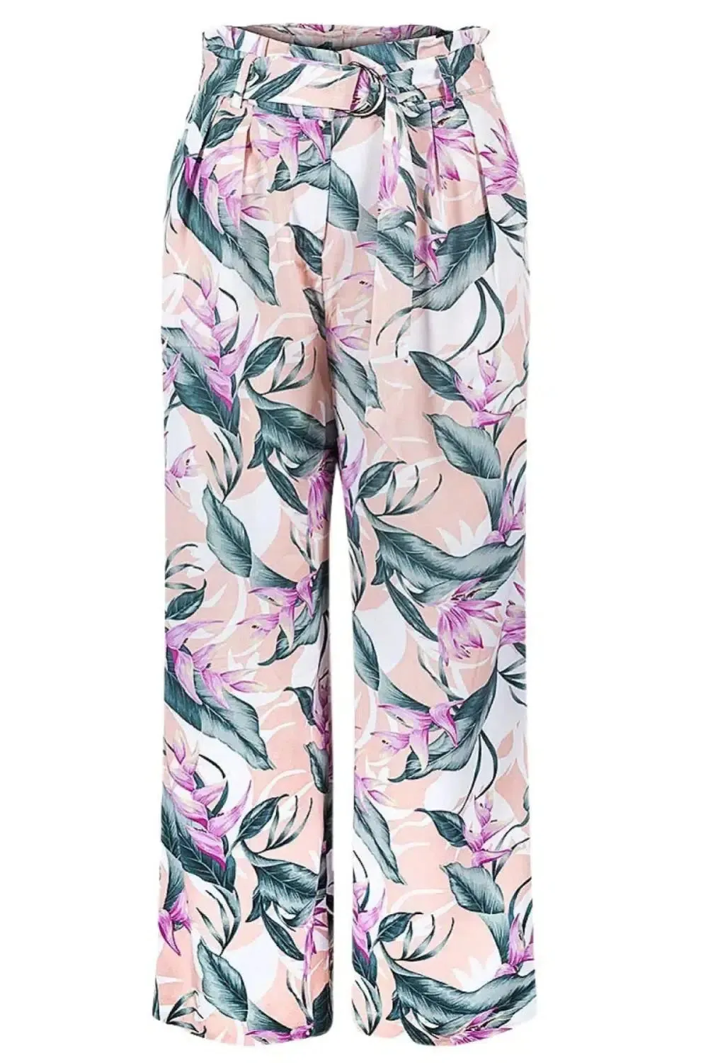 Floral Wide Leg  Crop Trousers