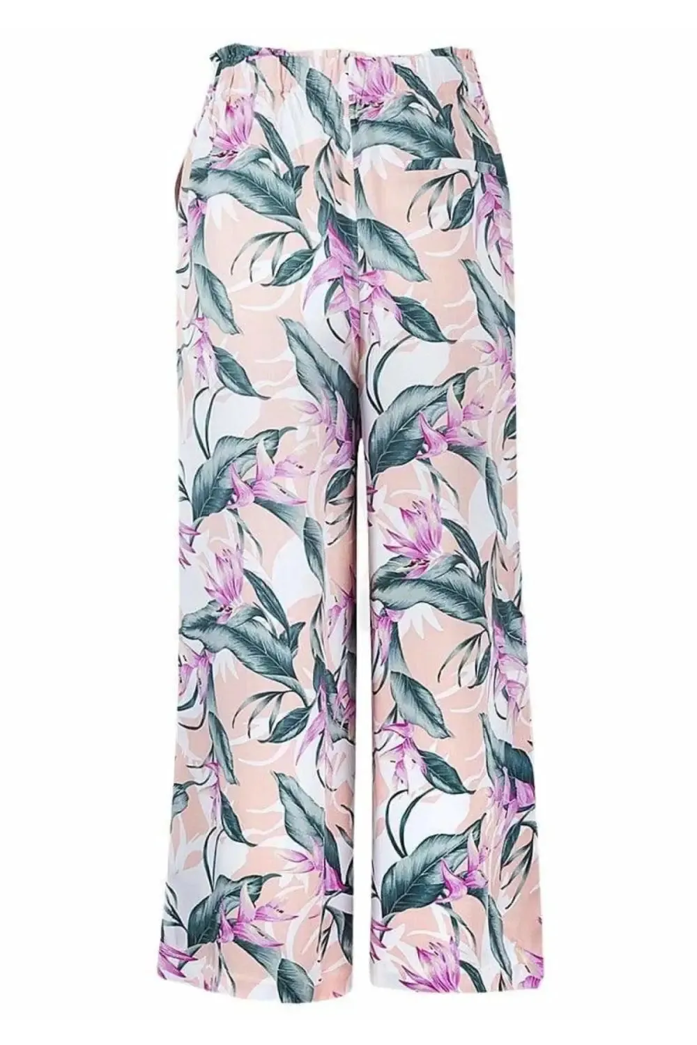 Floral Wide Leg  Crop Trousers