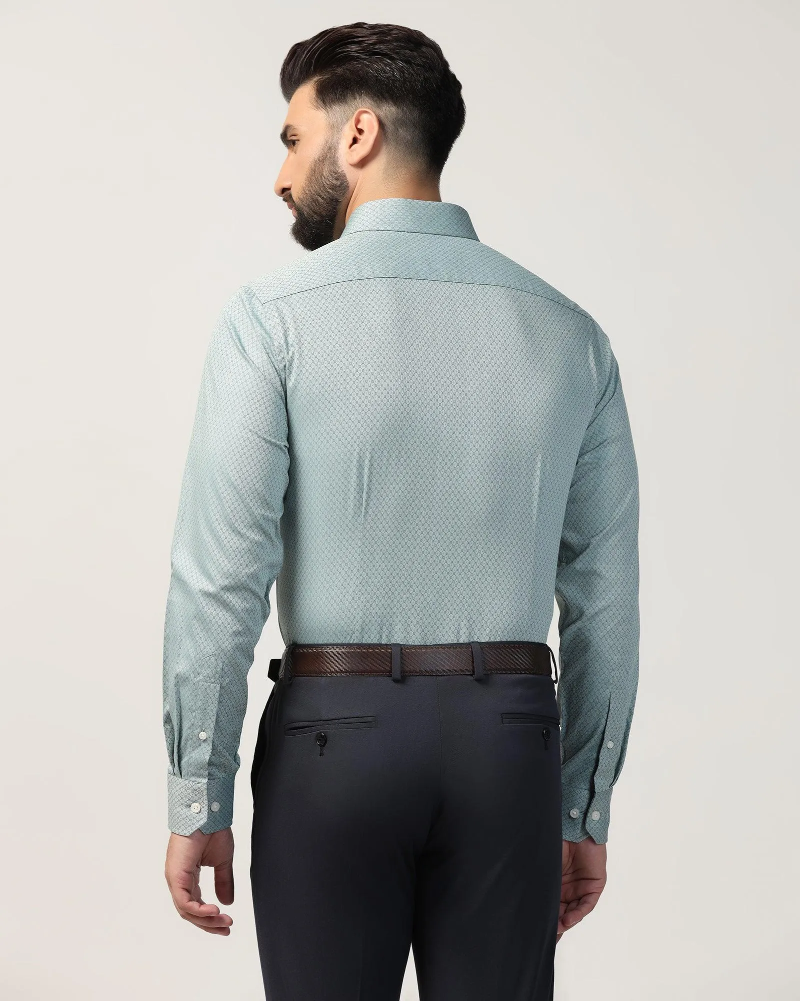 Formal Green Textured Shirt - Oslo