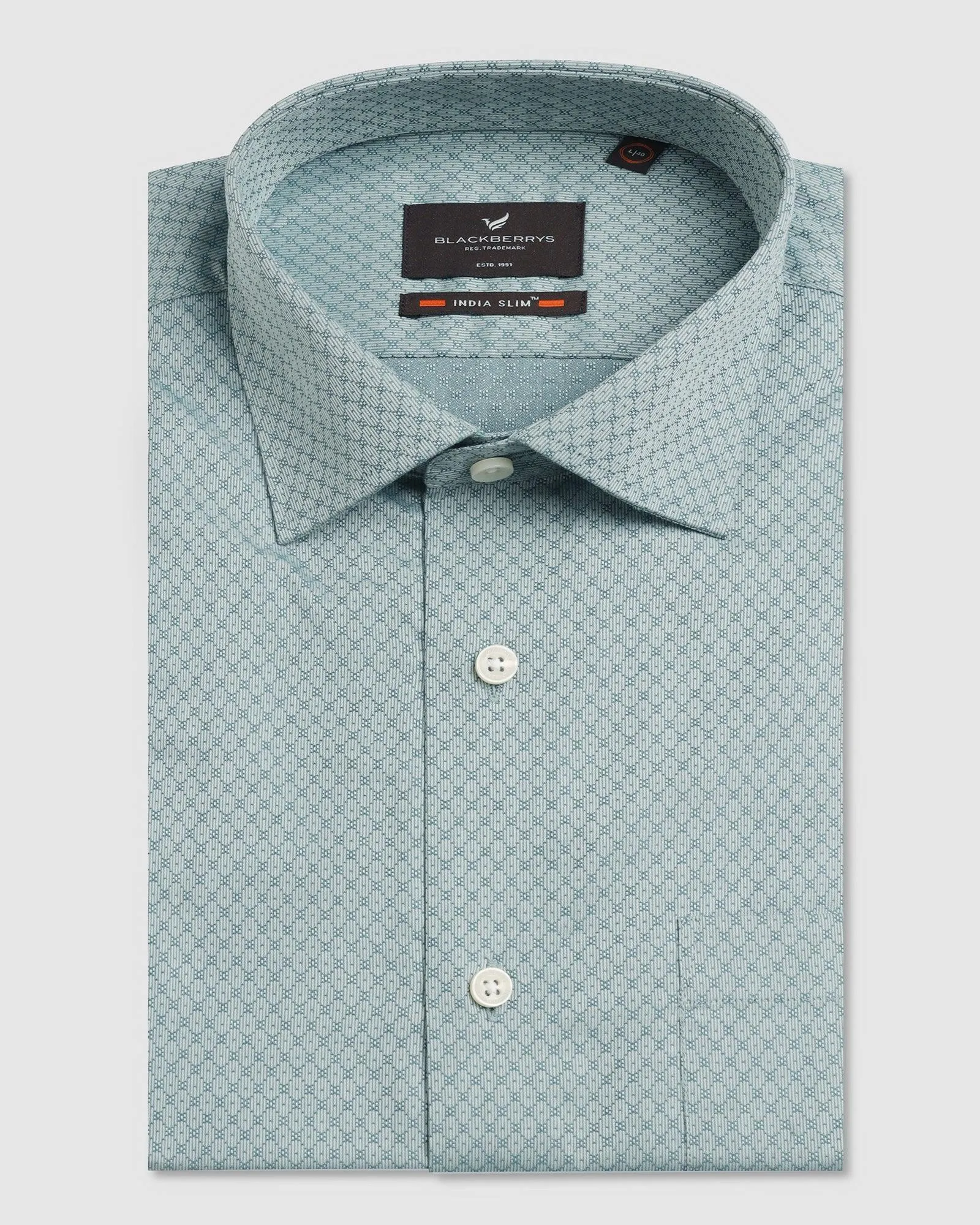 Formal Green Textured Shirt - Oslo