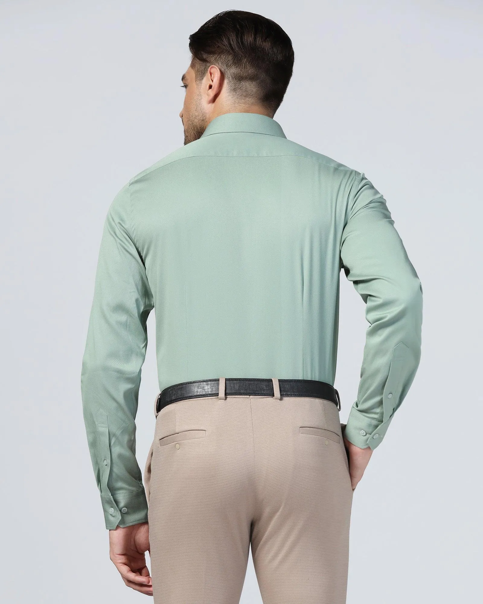 Formal Olive Textured Shirt - Soy