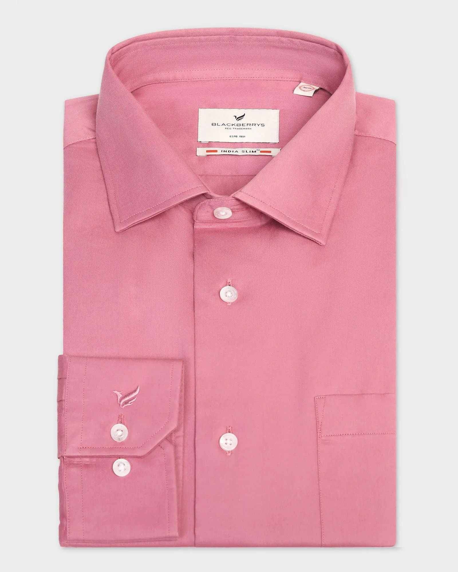 Formal Pink Solid Shirt - Simble