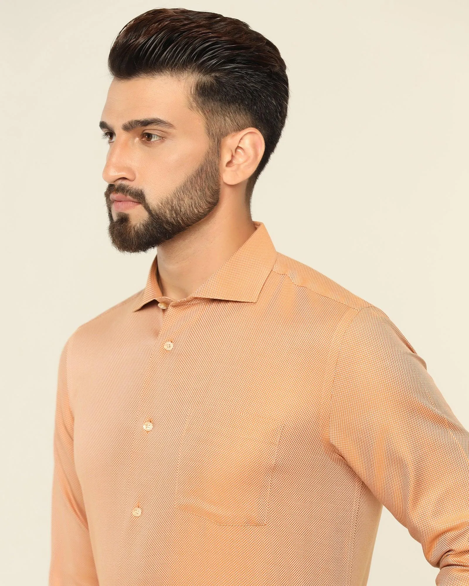 Formal Yellow Textured Shirt - Quint