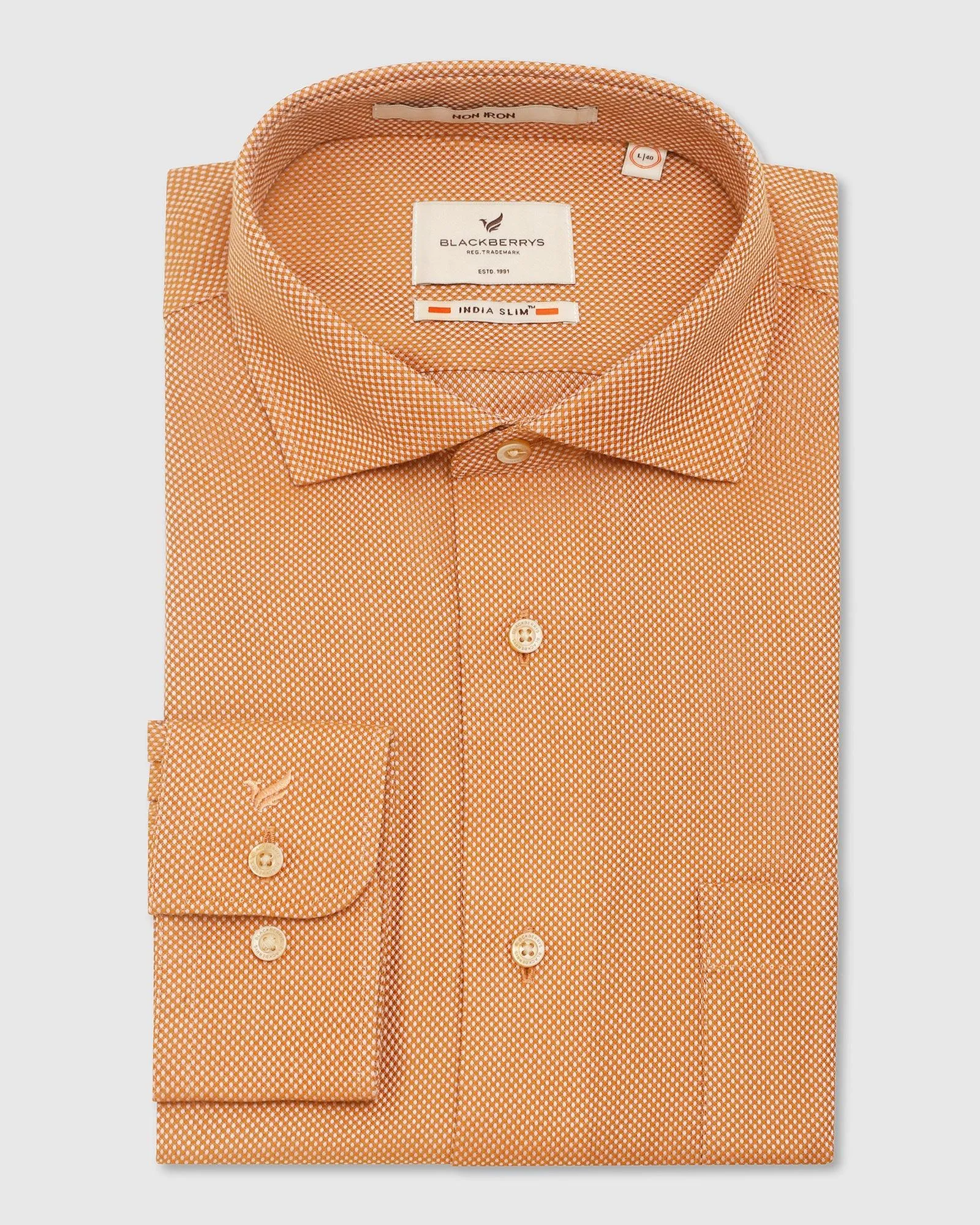 Formal Yellow Textured Shirt - Quint