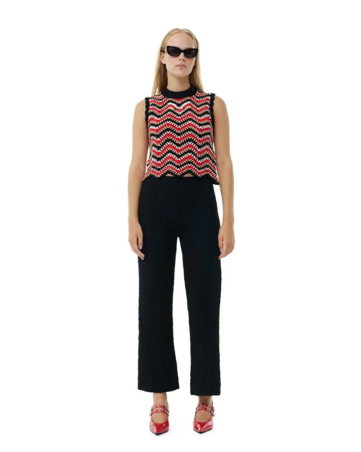 Ganni Textured Suiting Cropped Pants