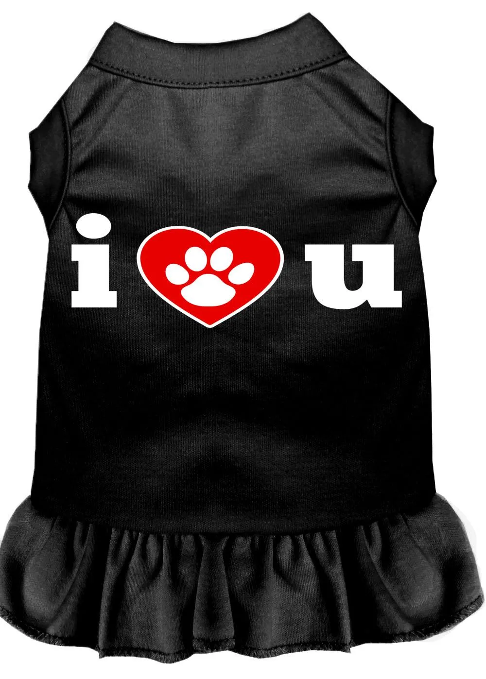 I Heart You Screen Print Dress Black Lg (14)