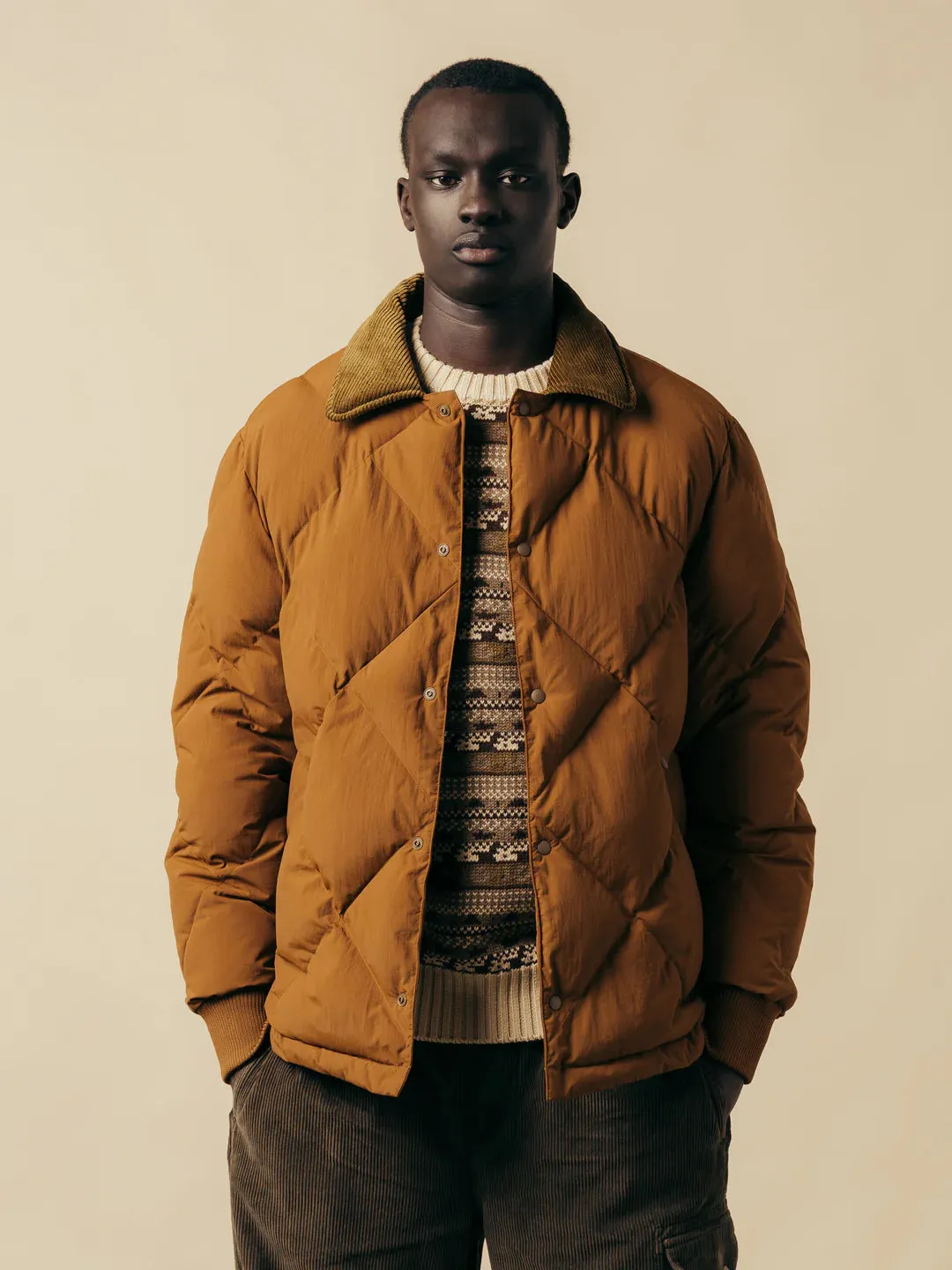 KESTIN Dunbar Padded Jacket In Tobacco Recycled Nylon