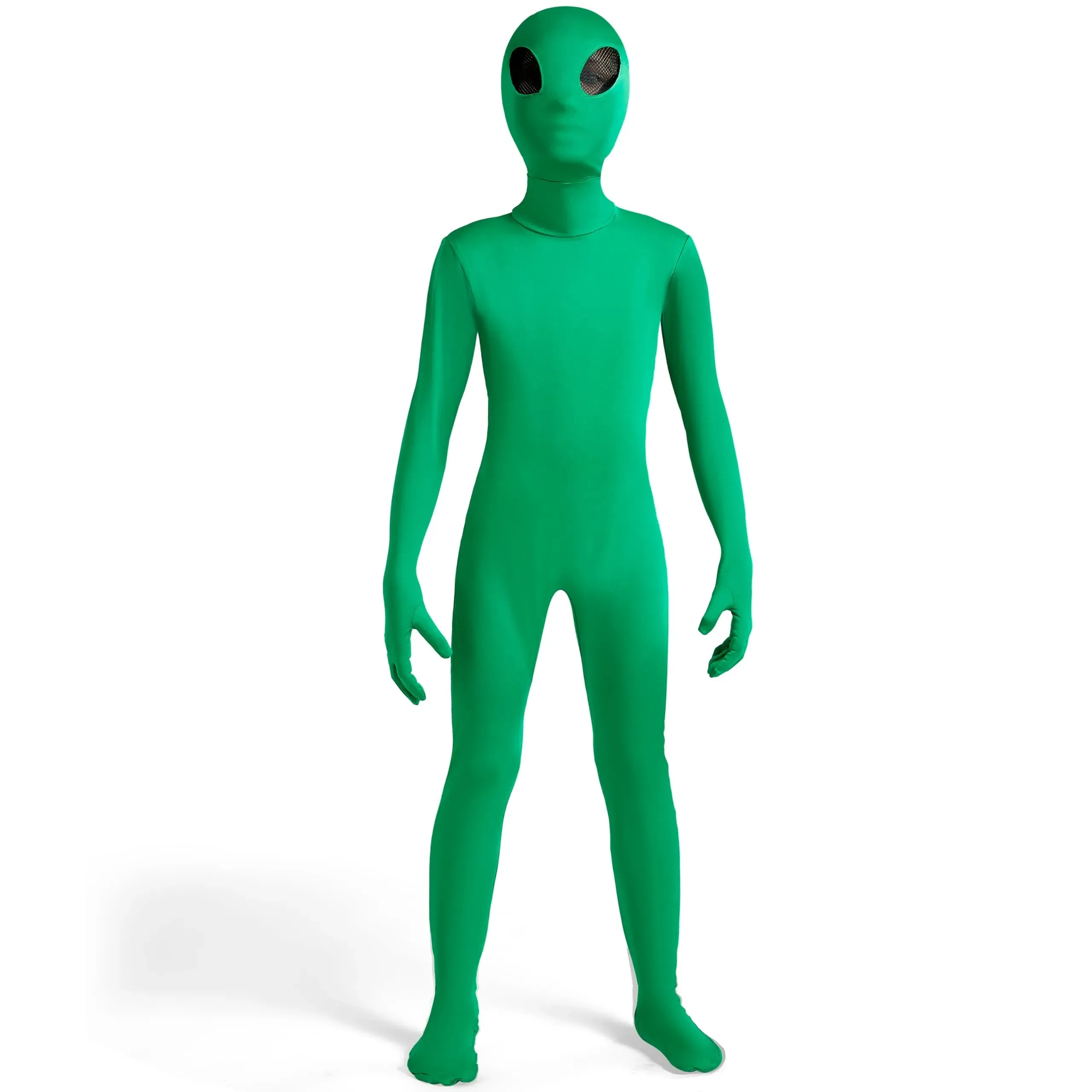 Kids Alien Costume, Green Alien Jumpsuit for Boys, Girls