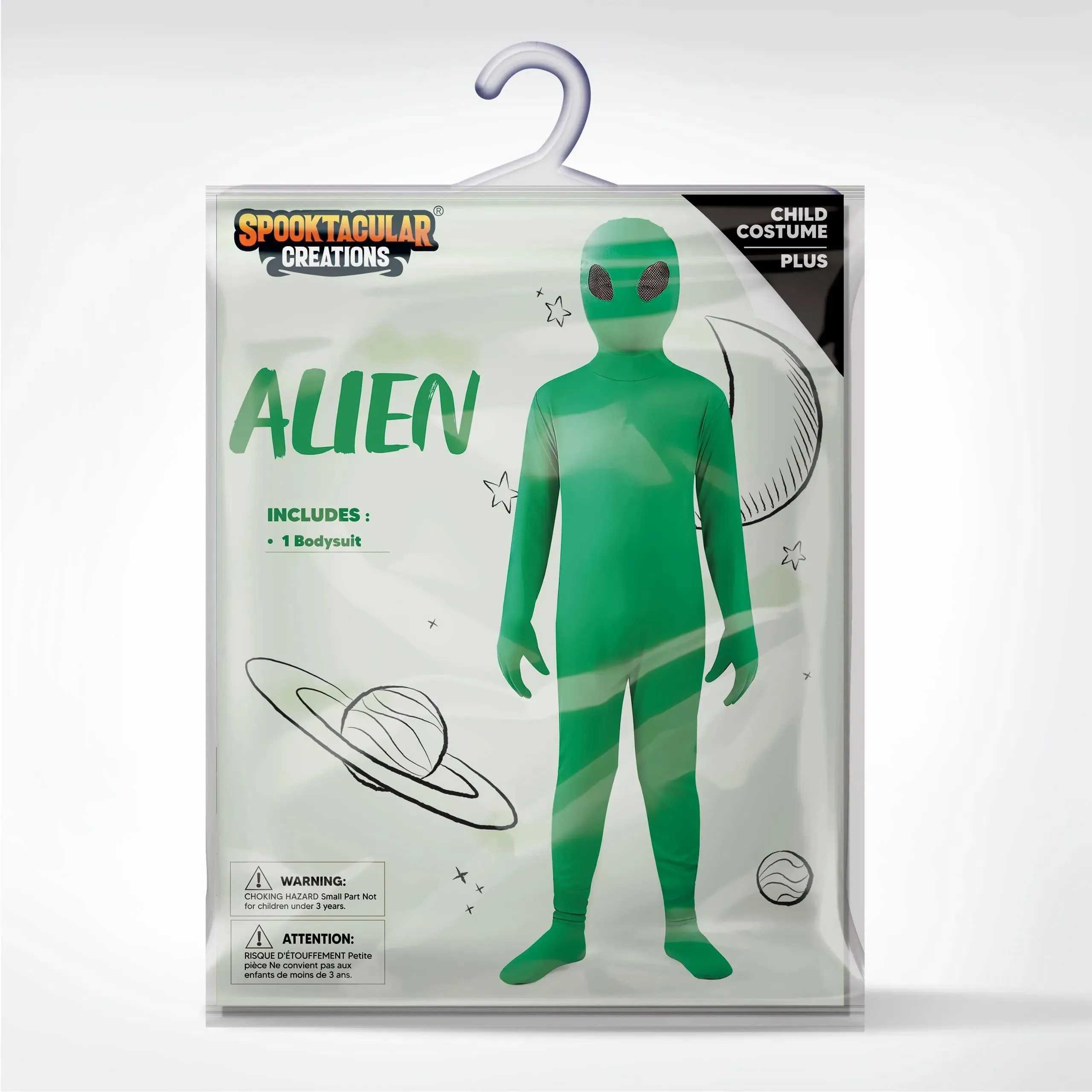 Kids Alien Costume, Green Alien Jumpsuit for Boys, Girls