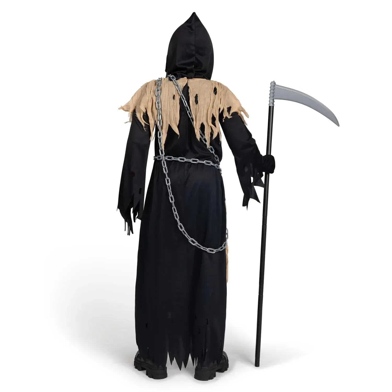 Kids Grim Reaper Costume, Glowing Eyes Grim Reaper Costume for Boys