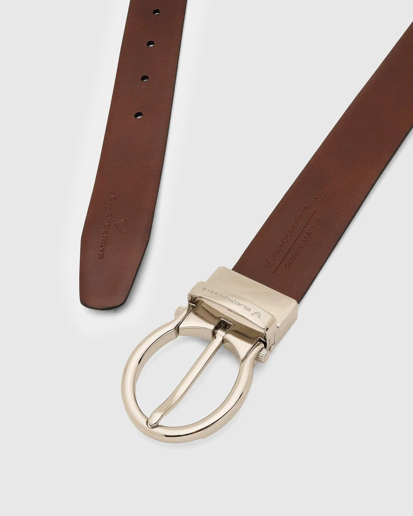 Leather Reversible Black & Tan Textured Belt - Tamo