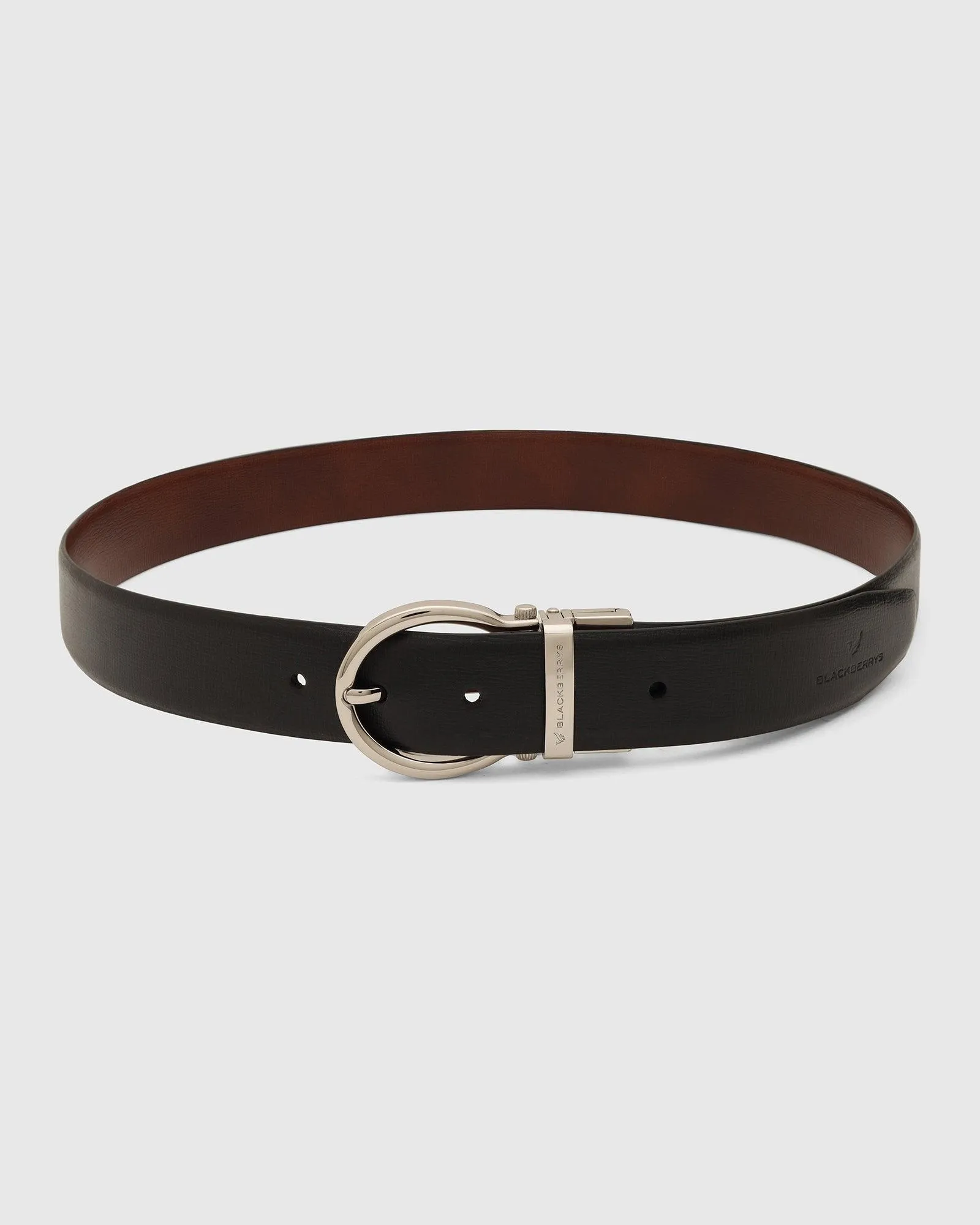 Leather Reversible Black & Tan Textured Belt - Tamo