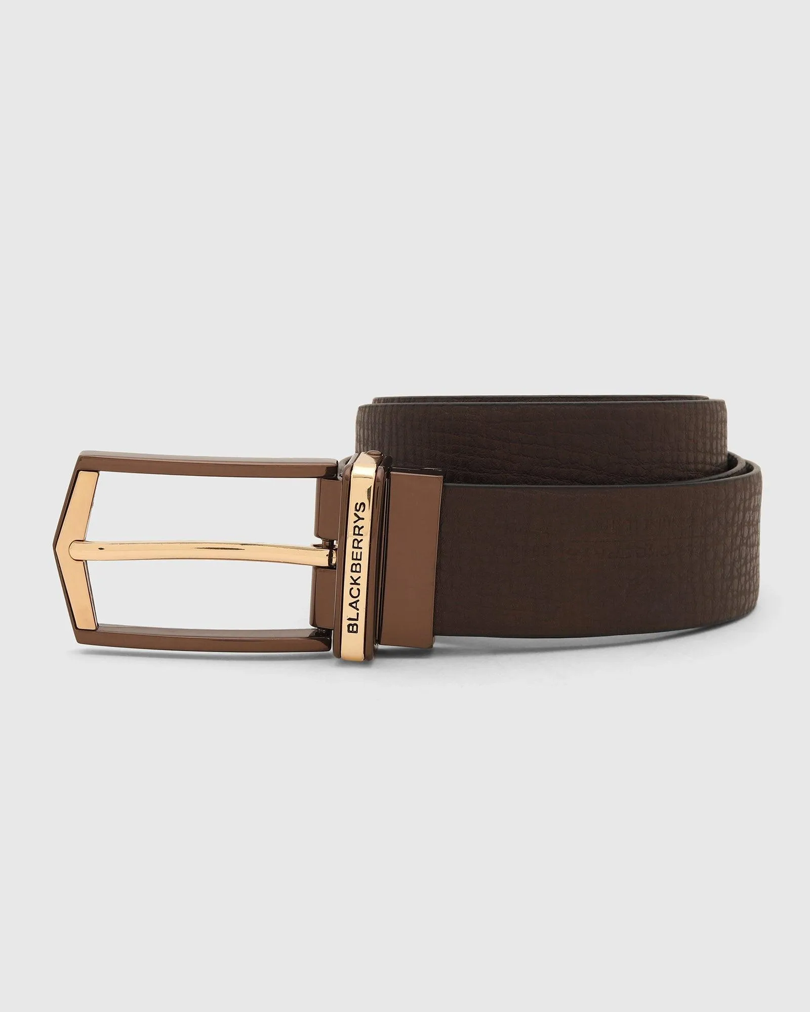 Leather Reversible Navy & Brown Textured Belt - Texas