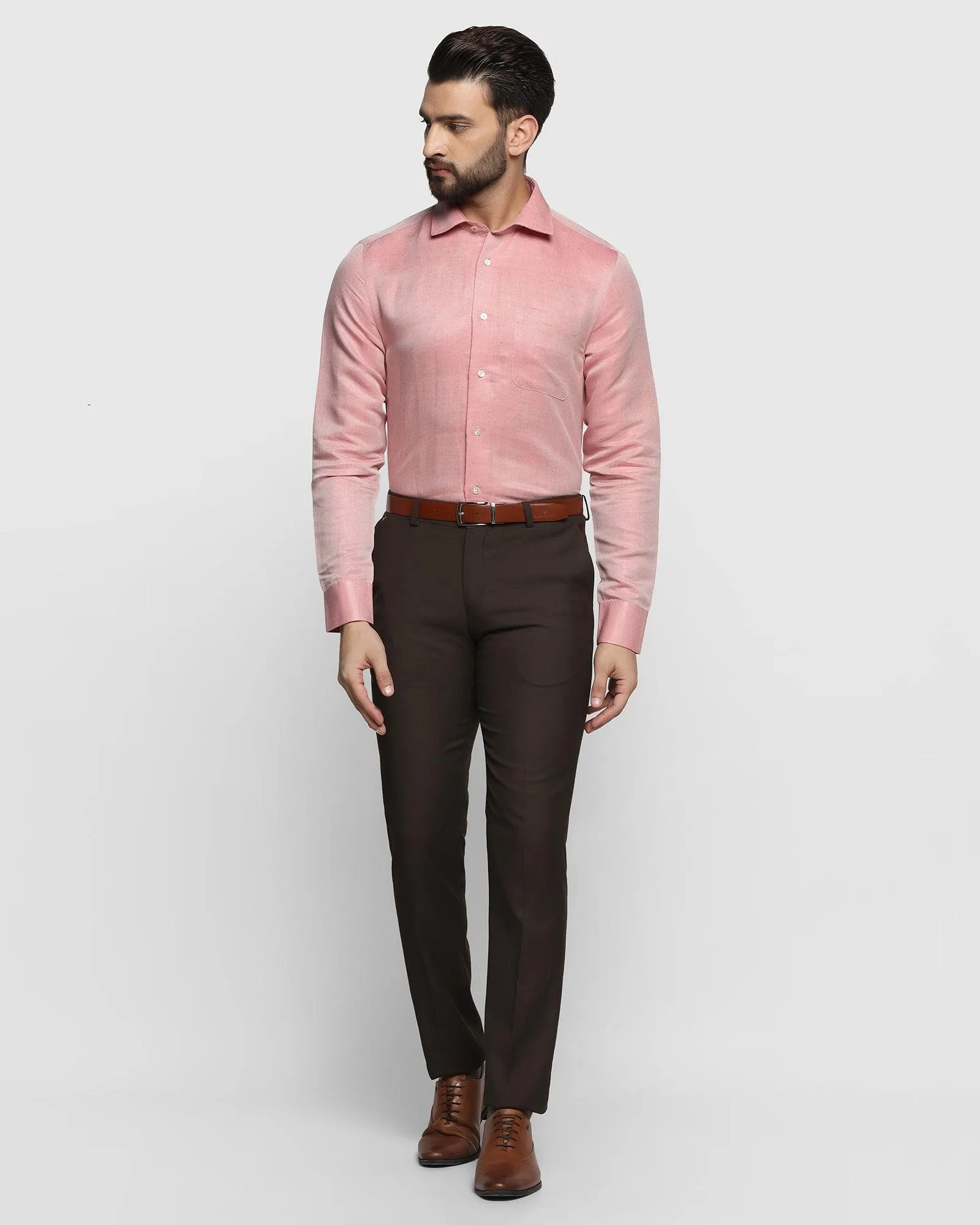 Linen Luxe Formal Pink Textured Shirt - Bering