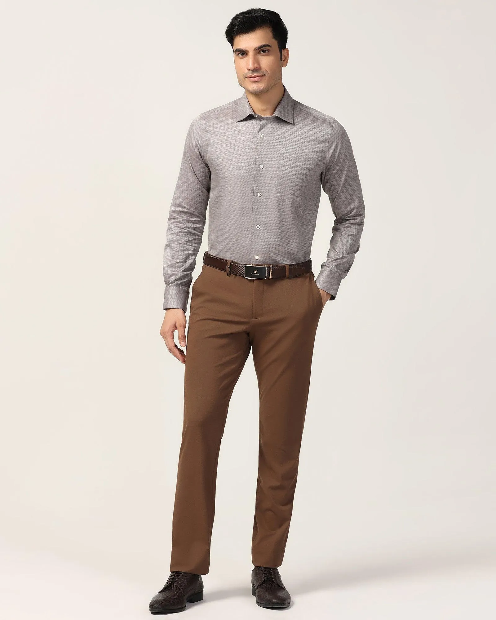 Luxe Formal Grey Textured Shirt - Goal