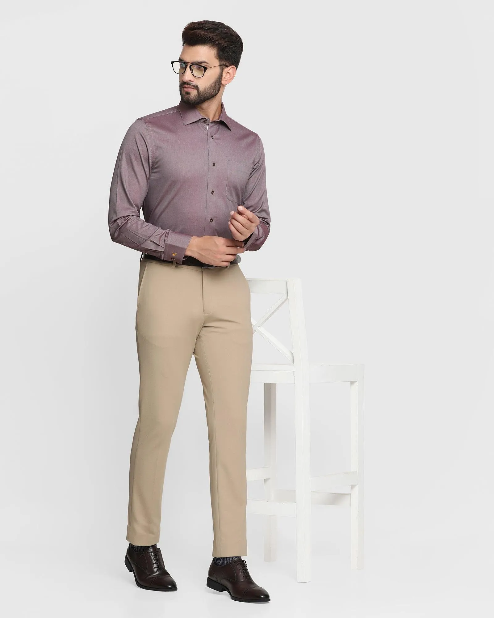 Luxe Formal Maroon Textured Shirt - Rolson