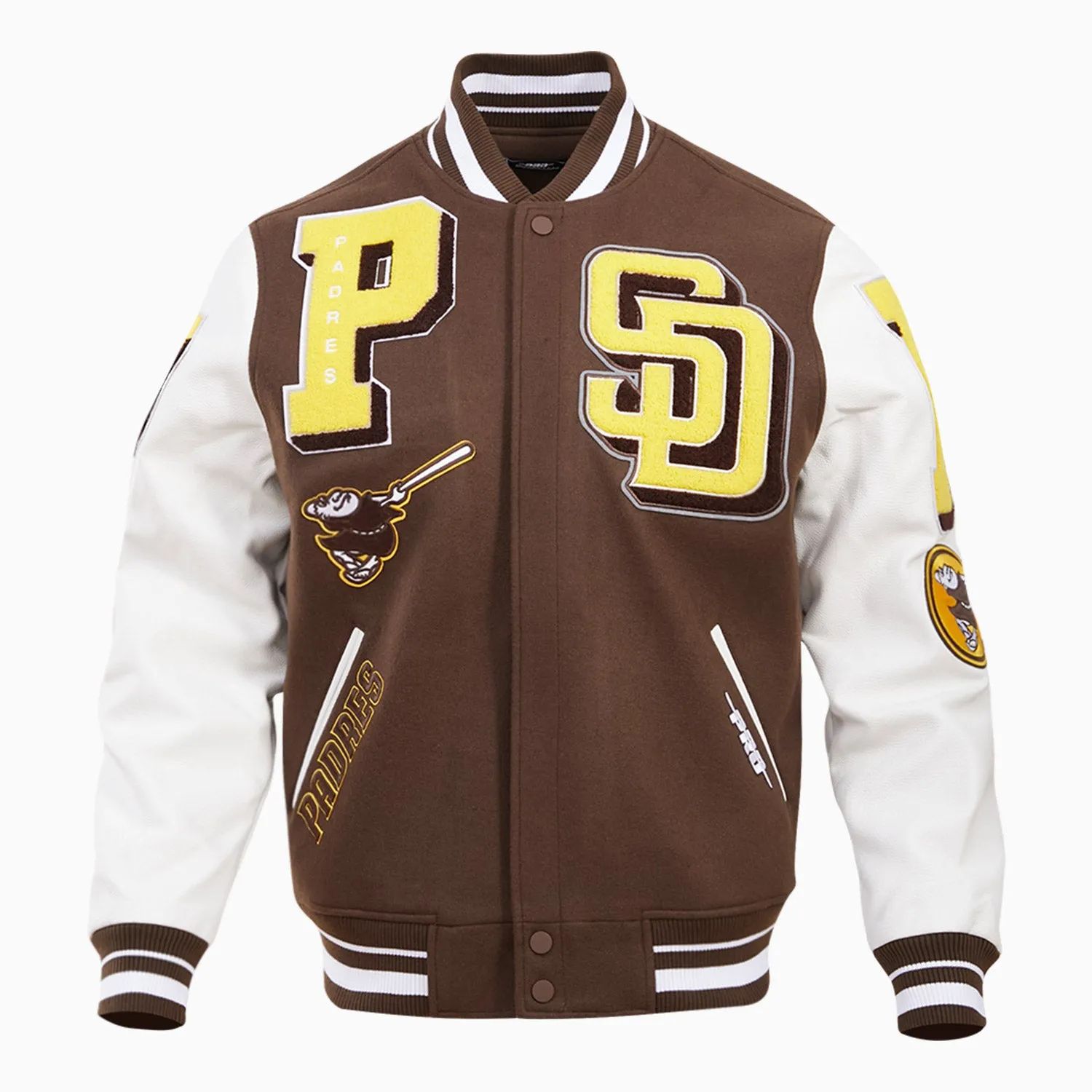 Men's San Diego Padres MLB Mashup Rib Wool Varsity Jacket