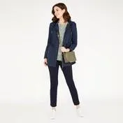 Navy Long Length Rain Coat