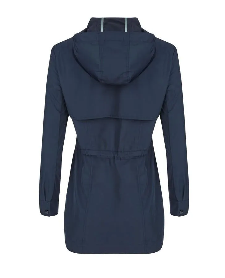 Navy Long Length Rain Coat