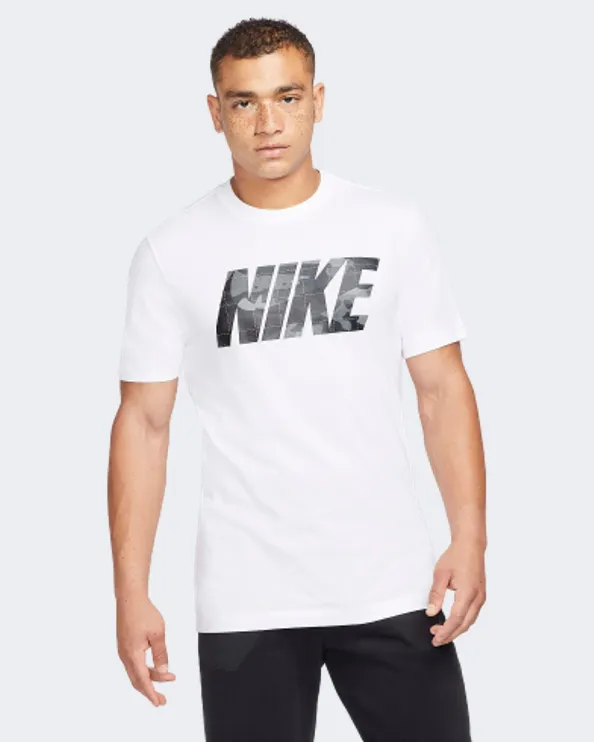 Nike Dri-Fit Camo Men Training T-Shirt White